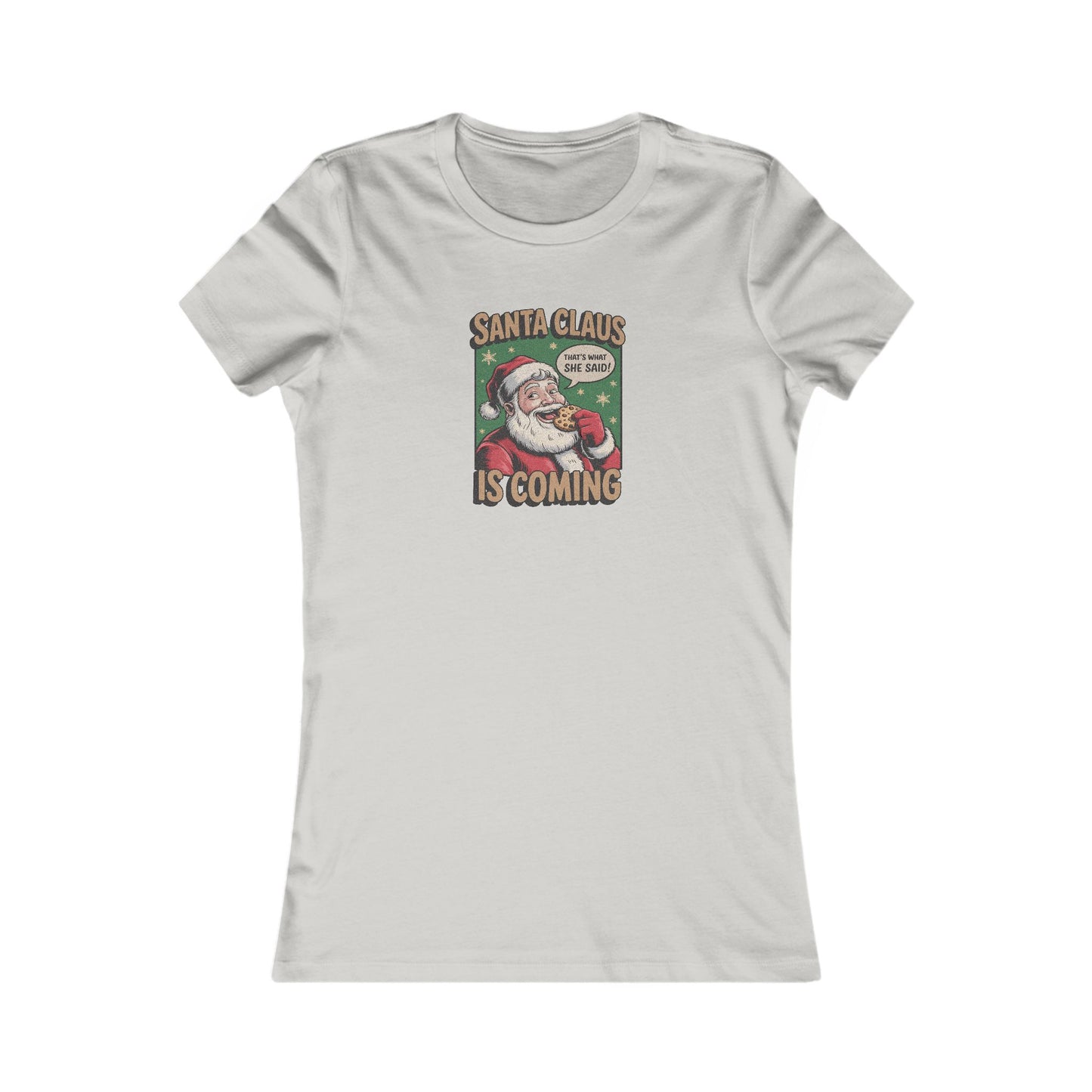 Santa Claus is Coming — Vintage Christmas Women's Tee (Light)