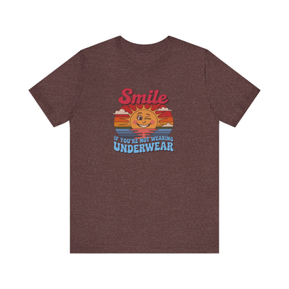 Smile If You’re Not Wearing Underwear — Retro Tee (Dark)