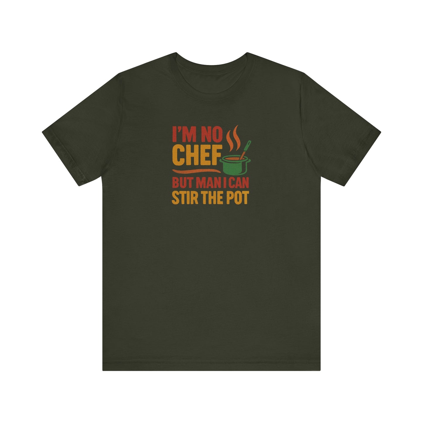 I'm No Chef, But Man I Stir the Pot — Retro Tee (Dark)