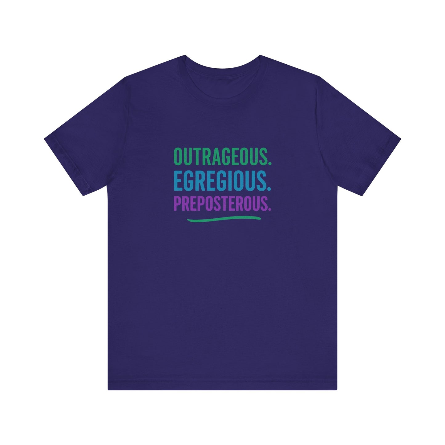 Outrageous Egregious Preposterous (Cool Gradient) — Seinfeld Retro Tee (Dark)