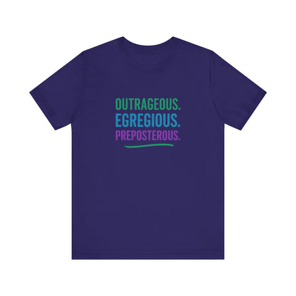 Outrageous Egregious Preposterous (Cool Gradient) — Seinfeld Retro Tee (Dark)