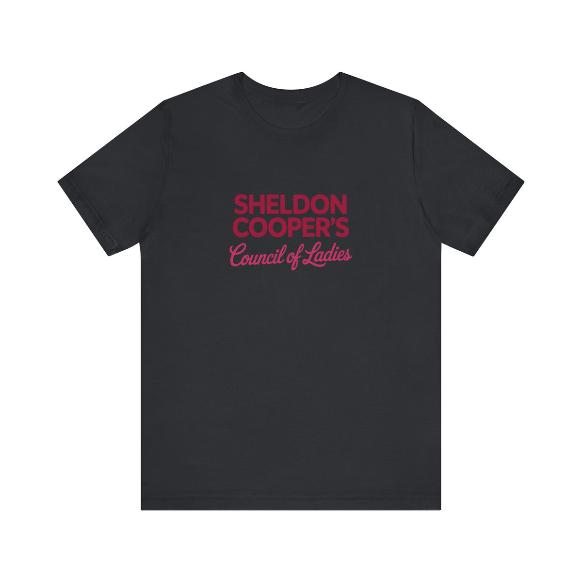 Sheldon Cooper’s Council of Ladies — TBBT Retro Tee (Dark)