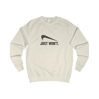 Just Won’t Athletic Parody — Retro Workout Sweatshirt (Light)