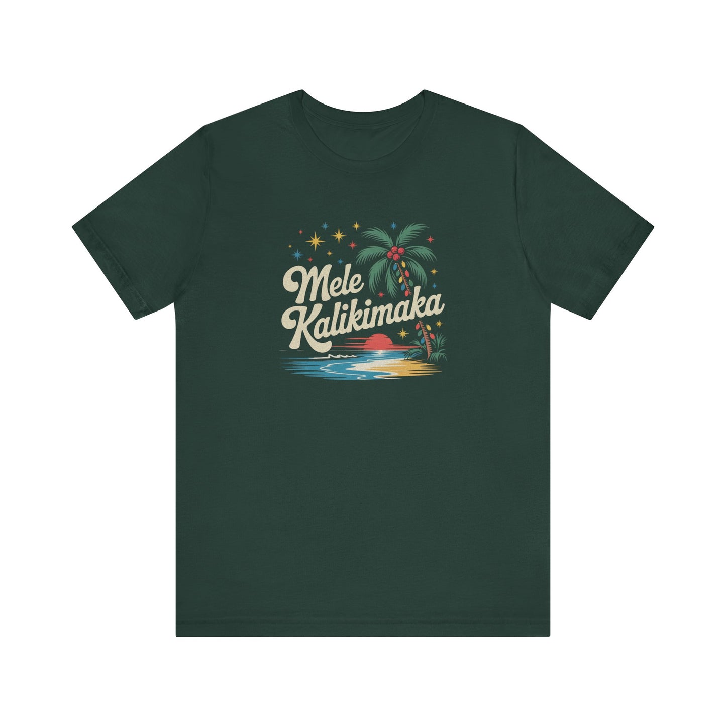 Mele Kalikimaka — Retro Hawaiian Christmas Tee (Dark)