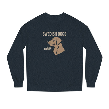 His Bjärk Is Worse Than His Bite – Minimalist Dog Pun Retro Sweatshirt (Light)
