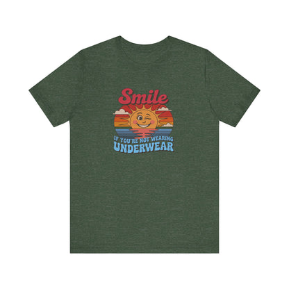 Smile If You’re Not Wearing Underwear — Retro Tee (Dark)