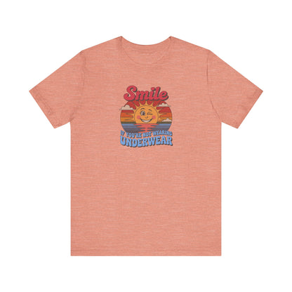Smile If You’re Not Wearing Underwear — Retro Tee (Light)