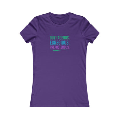 Outrageous Egregious Preposterous (Cool Gradient) — Seinfeld Retro Women's Tee (Dark)