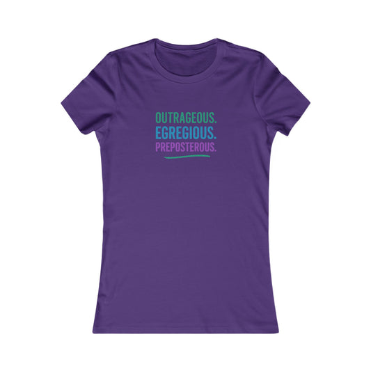 Outrageous Egregious Preposterous (Cool Gradient) — Seinfeld Retro Women's Tee (Dark)