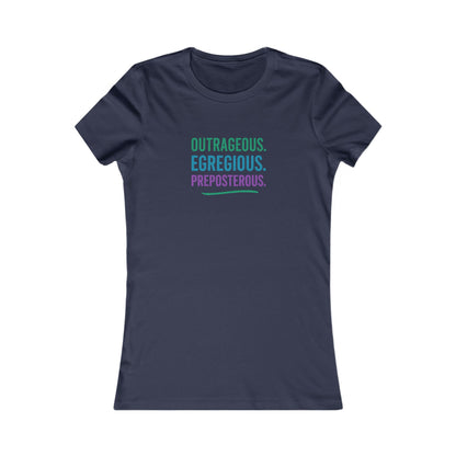 Outrageous Egregious Preposterous (Cool Gradient) — Seinfeld Retro Women's Tee (Dark)
