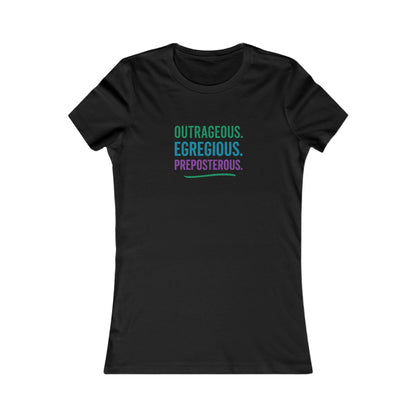 Outrageous Egregious Preposterous (Cool Gradient) — Seinfeld Retro Women's Tee (Dark)