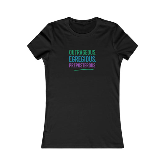 Outrageous Egregious Preposterous (Cool Gradient) — Seinfeld Retro Women's Tee (Dark)