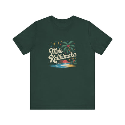 Mele Kalikimaka — Retro Hawaiian Christmas Tee (Dark)