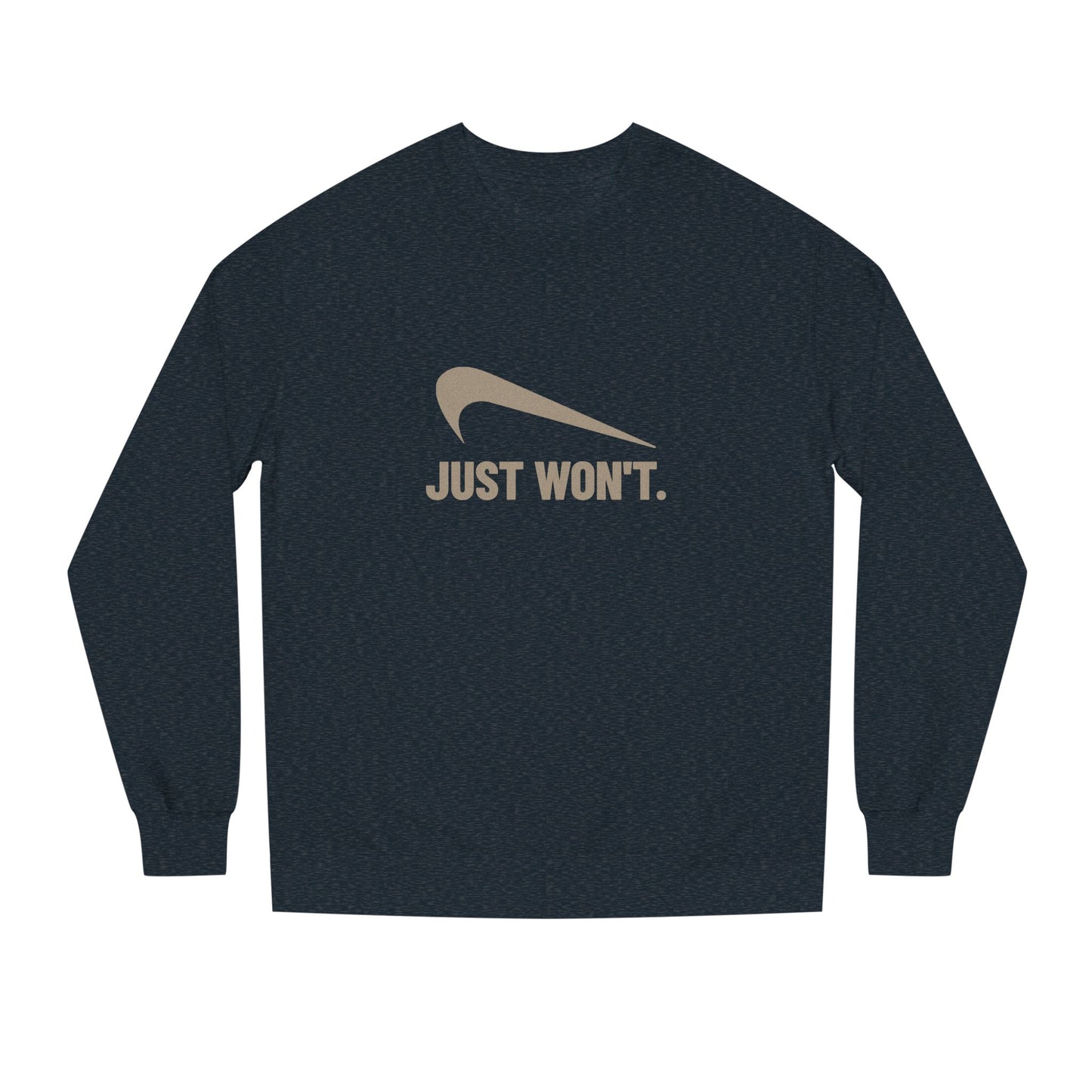 Just Won’t Athletic Parody — Retro Workout Sweatshirt (Dark)