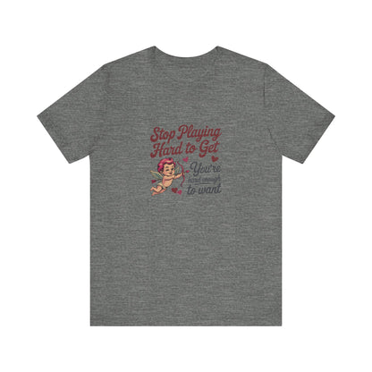 Stop Playing Hard to Get — Retro Cupid Tee (Light)