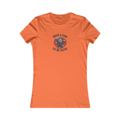 What a Time to Be Alive (Cute) — Lil Reaper Retro Women's Tee (Light)