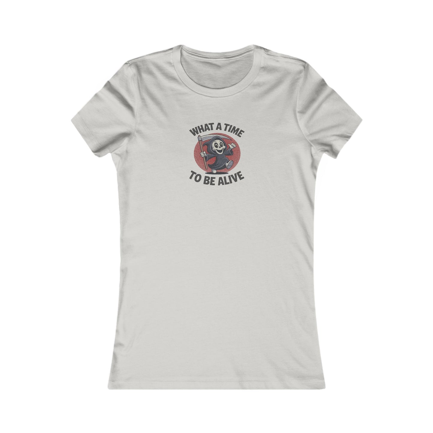 What a Time to Be Alive (Cute) — Lil Reaper Retro Women's Tee (Light)