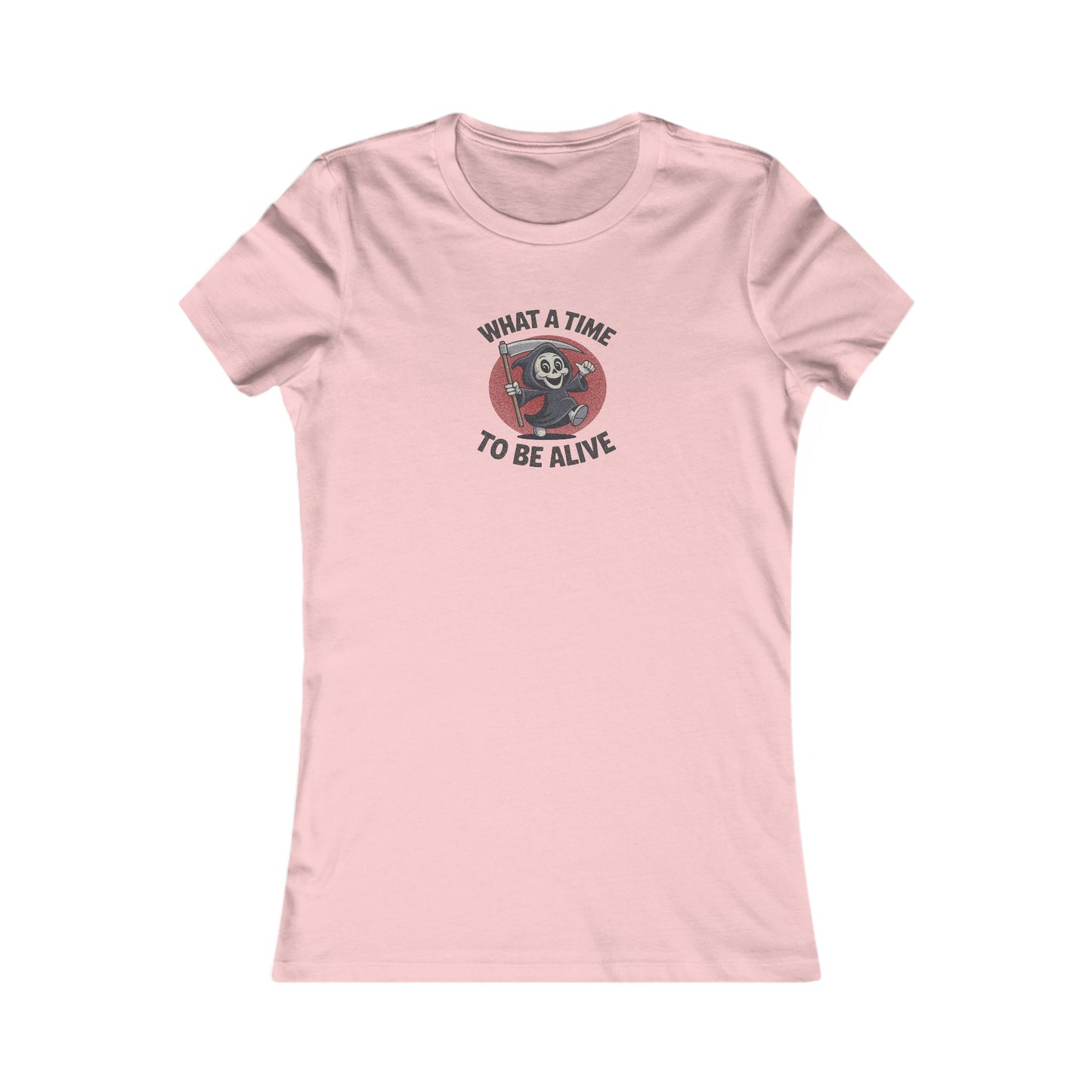 What a Time to Be Alive (Cute) — Lil Reaper Retro Women's Tee (Light)