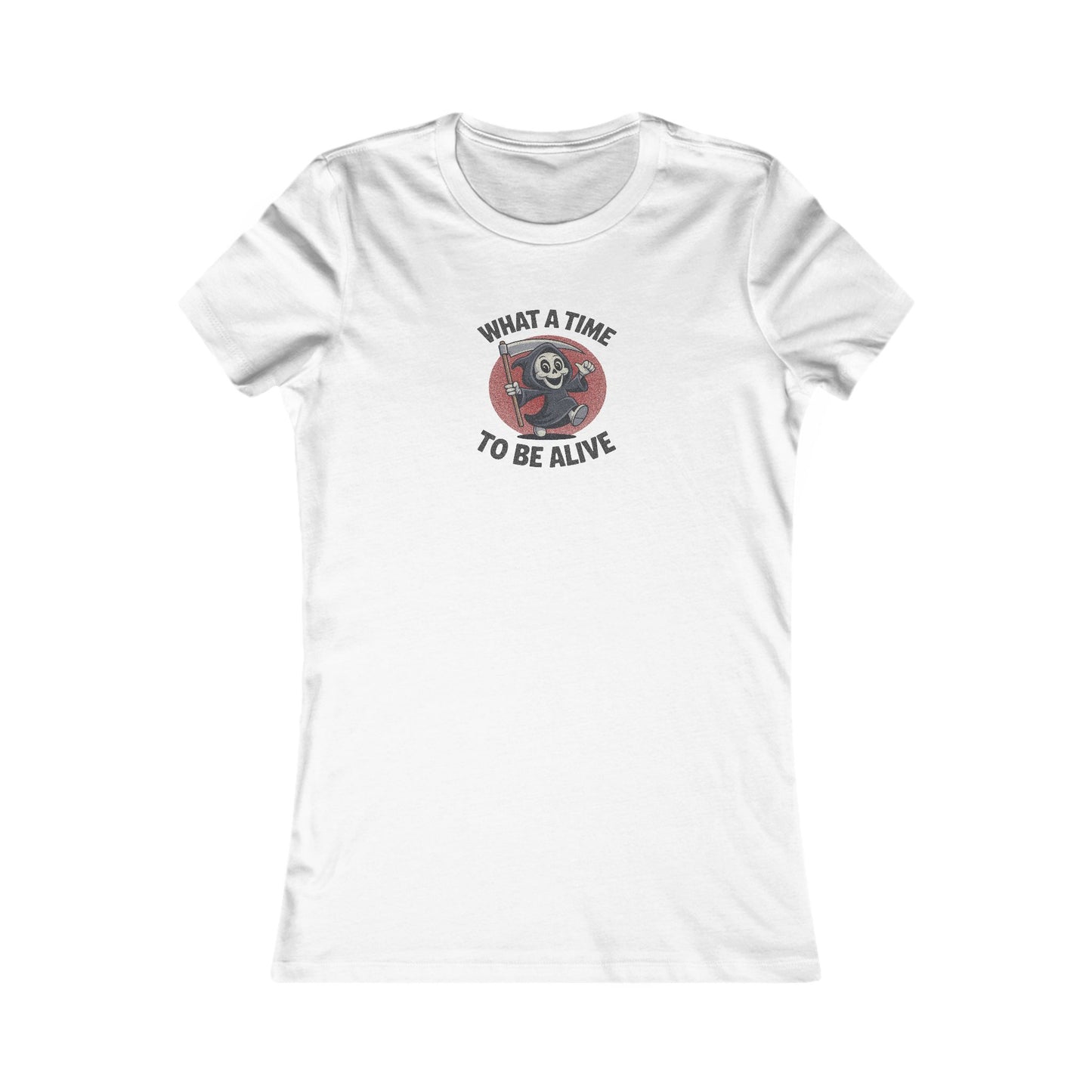 What a Time to Be Alive (Cute) — Lil Reaper Retro Women's Tee (Light)