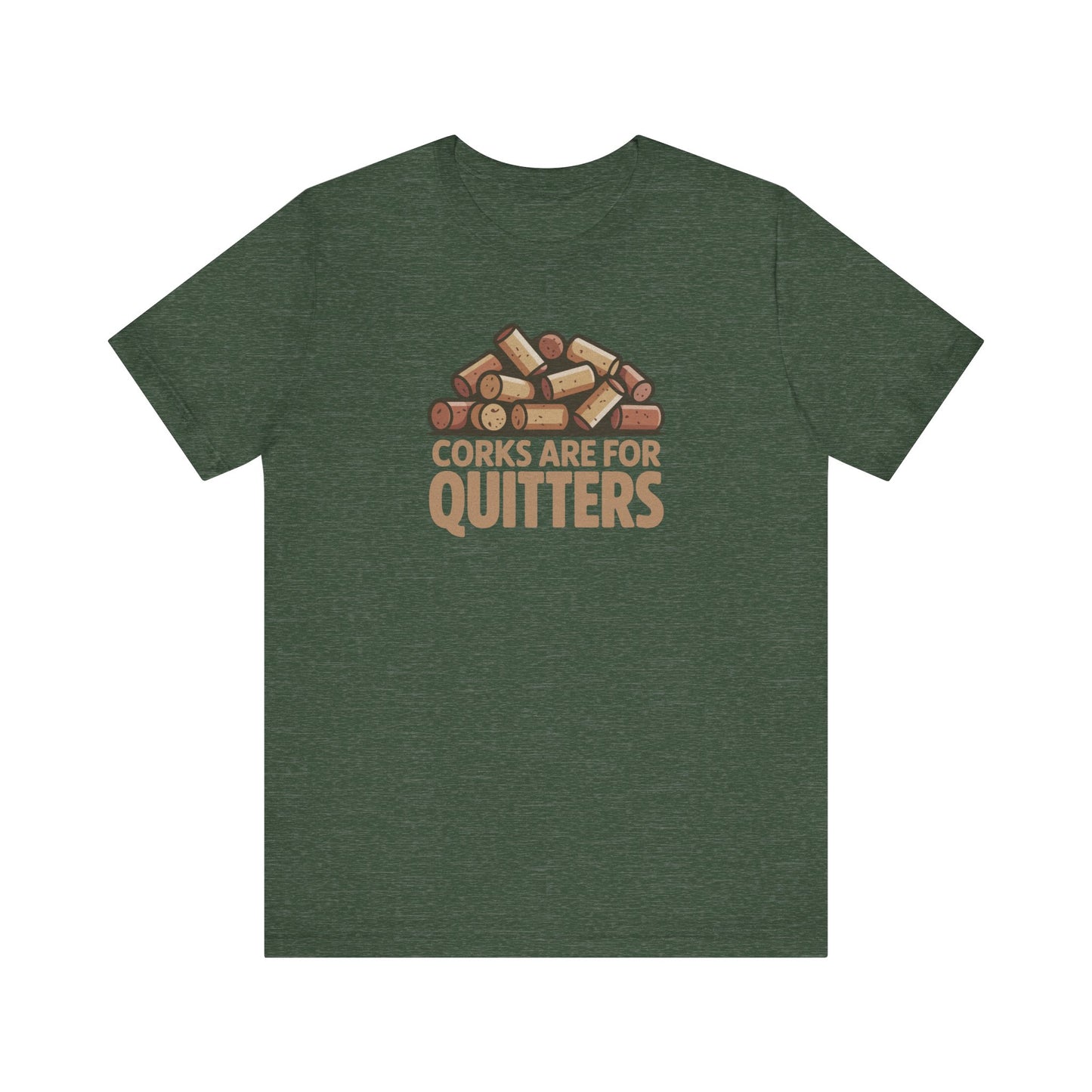 Corks Are For Quitters – Wine Lover Retro Tee (Dark)