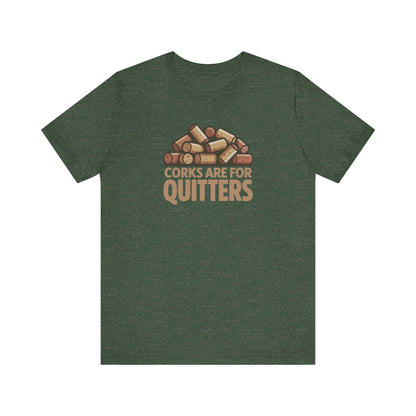 Corks Are For Quitters – Wine Lover Retro Tee (Dark)