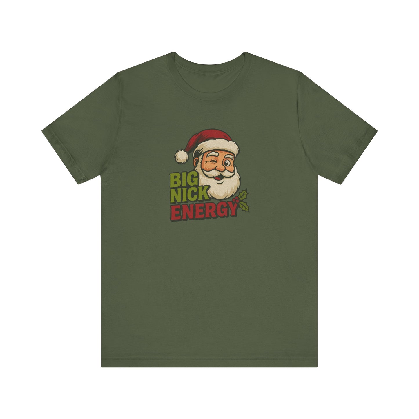 Big Nick Energy — Retro Santa Christmas Tee (Dark)
