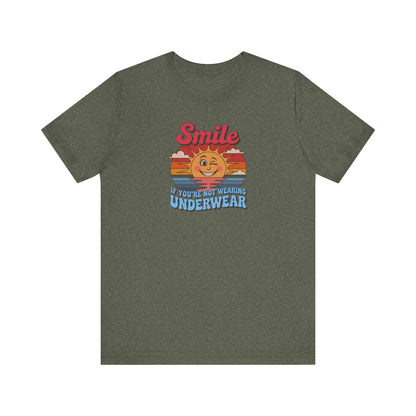 Smile If You’re Not Wearing Underwear — Retro Tee (Dark)