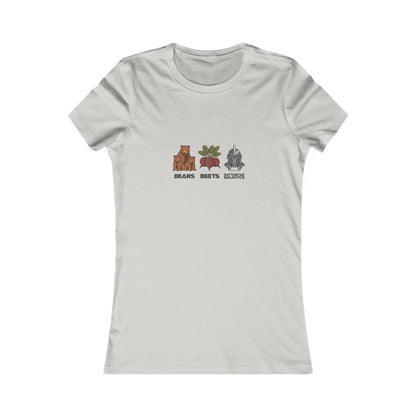 Bears, Beets, Battlestar (Captions) — Retro Women's Tee (Light)
