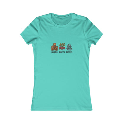 Bears, Beets, Battlestar (Captions) — Retro Women's Tee (Light)