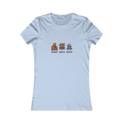 Bears, Beets, Battlestar (Captions) — Retro Women's Tee (Light)