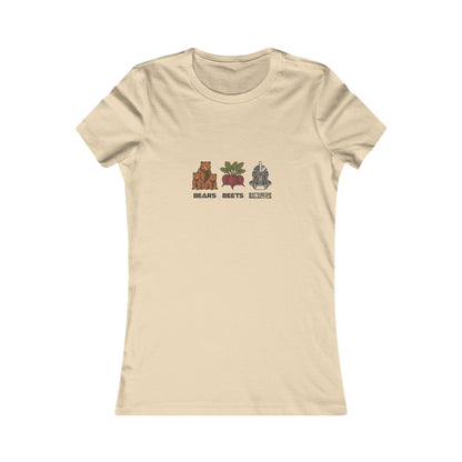 Bears, Beets, Battlestar (Captions) — Retro Women's Tee (Light)