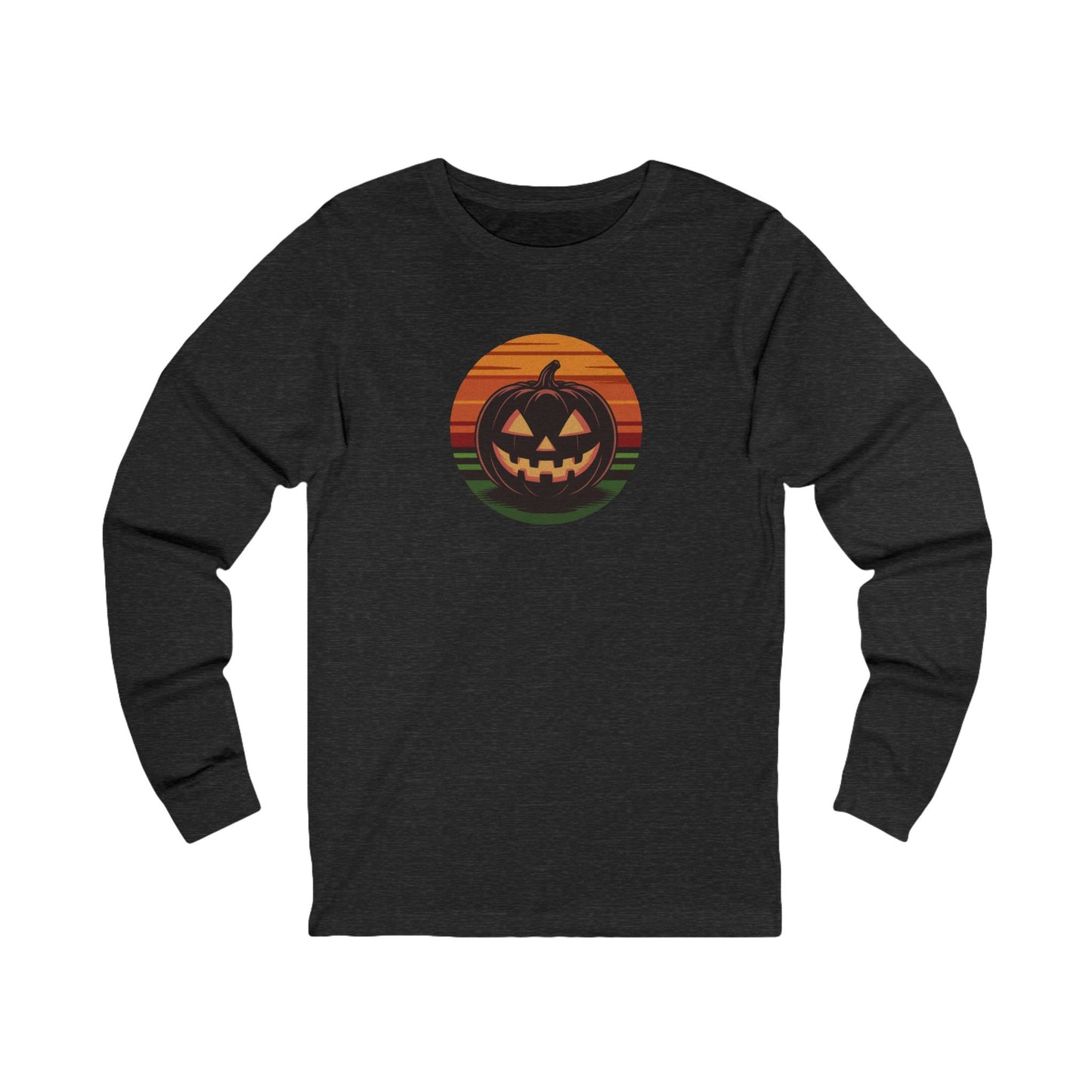 Retro Jack: Glowing Classic — Halloween Sunset Long Sleeve (Dark)