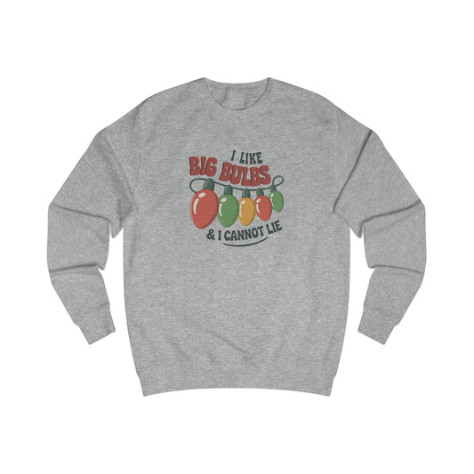 I Like Big Bulbs and I Cannot Lie — Christmas Lights Retro Sweatshirt (Light)