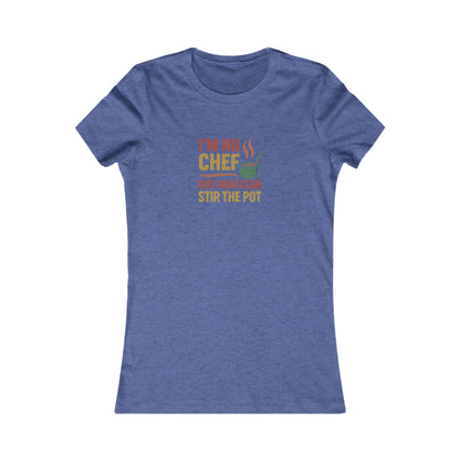 I'm No Chef, But Man I Stir the Pot — Retro Women's Tee (Dark)
