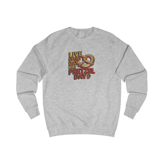 Live Every Day Like Pretzel Day — Stanley Hudson Retro Sweatshirt (Light)