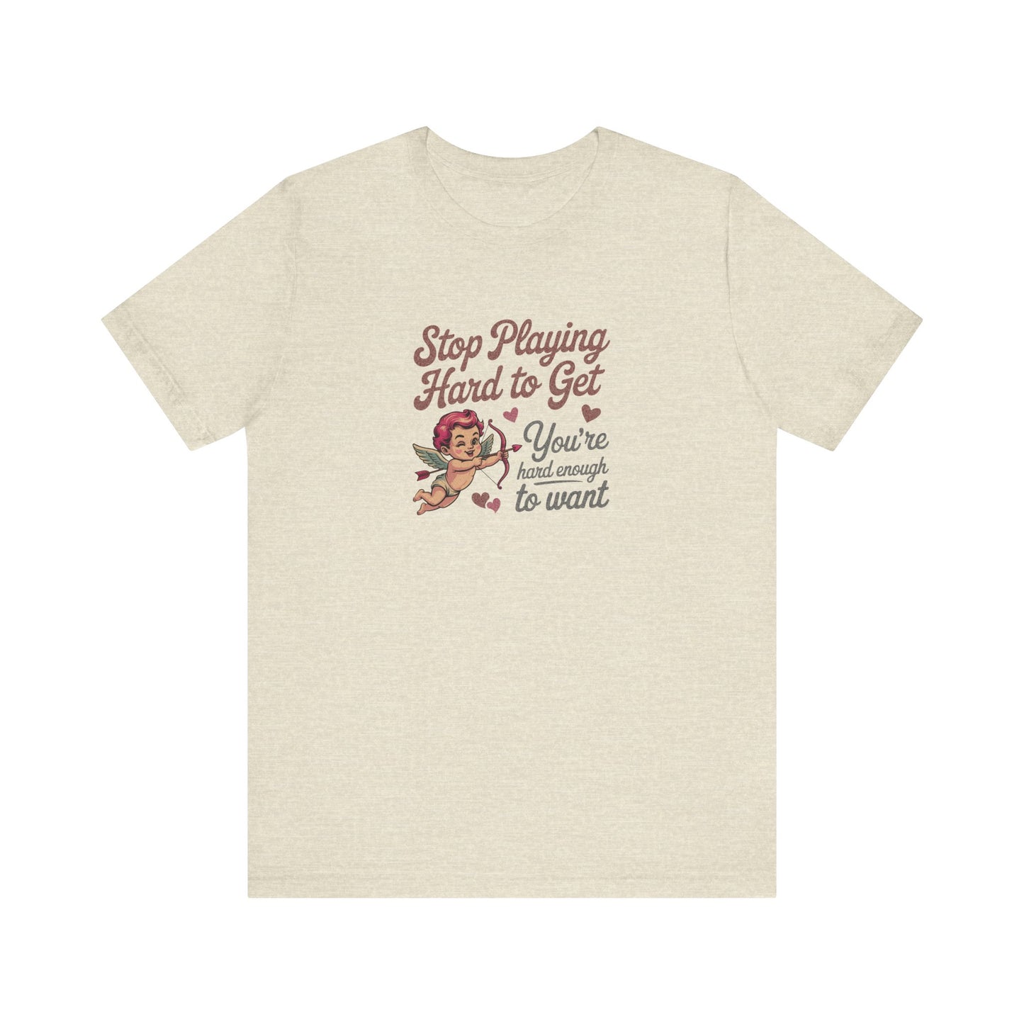Stop Playing Hard to Get — Retro Cupid Tee (Light)