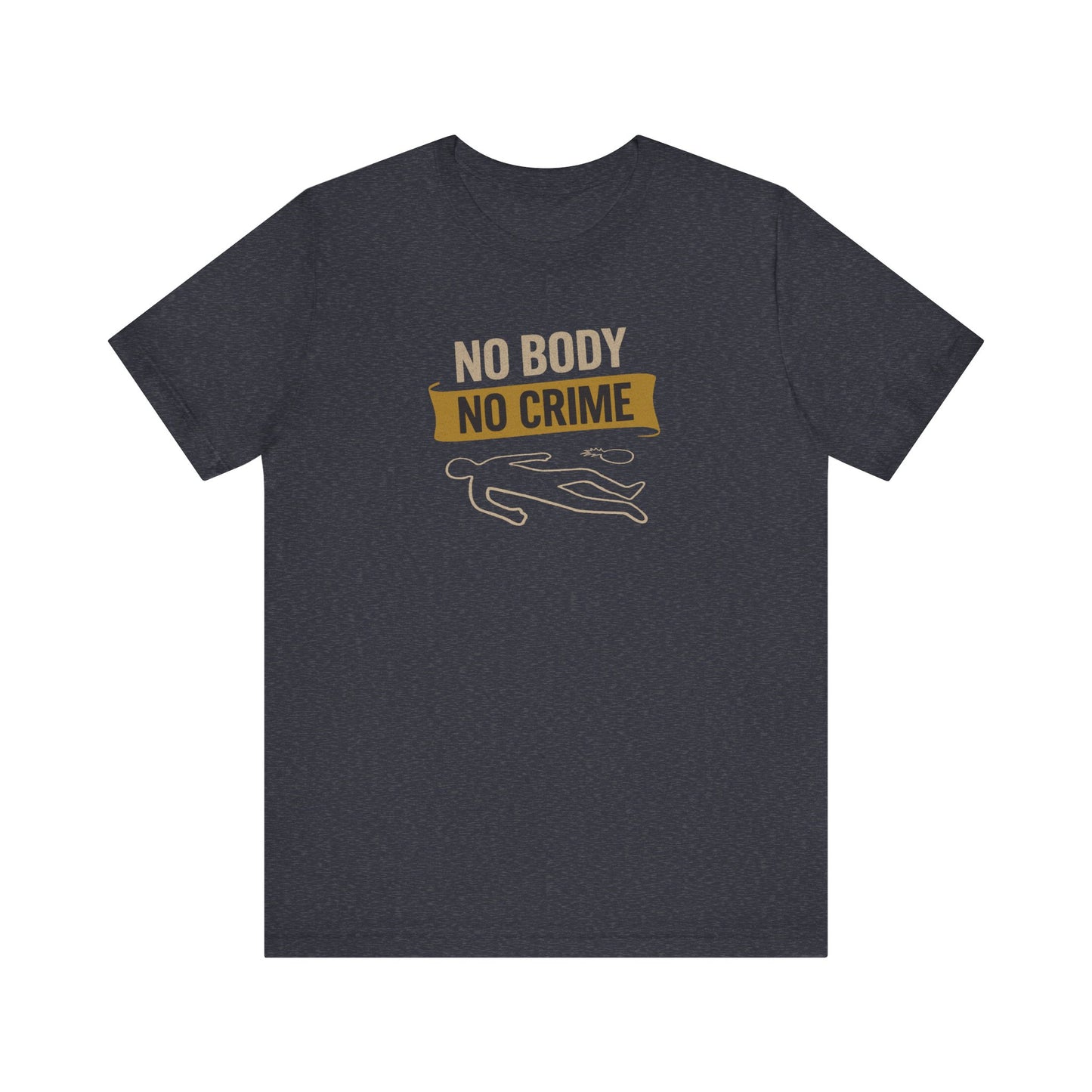 No Body, No Crime — Psych Crime Scene Retro Tee (Dark)