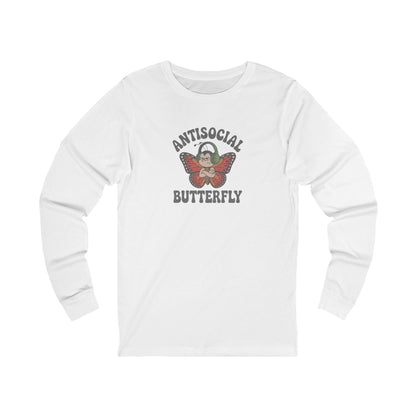Antisocial Butterfly (Male) — Retro Workout Long Sleeve (Light)