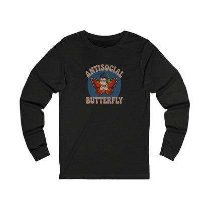 Antisocial Butterfly (Male) — Retro Workout Long Sleeve (Dark)