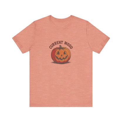 Current Mood (Classic Pumpkin) — Retro Halloween Tee (Light)