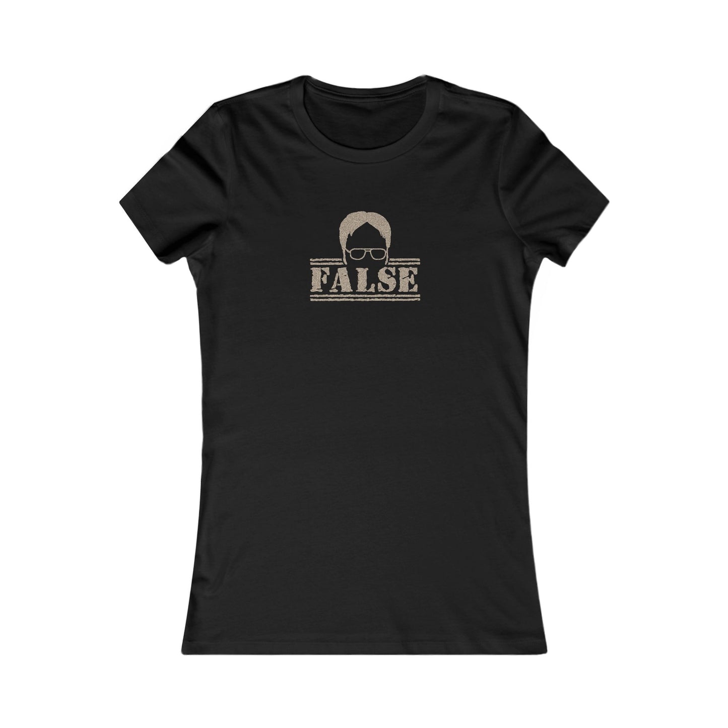 Dwight Schrute FALSE —  The Office-Inspired Retro Women's Tee (Dark)