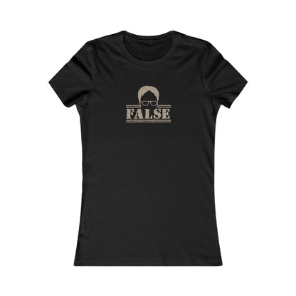Dwight Schrute FALSE —  The Office-Inspired Retro Women's Tee (Dark)