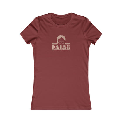 Dwight Schrute FALSE —  The Office-Inspired Retro Women's Tee (Dark)