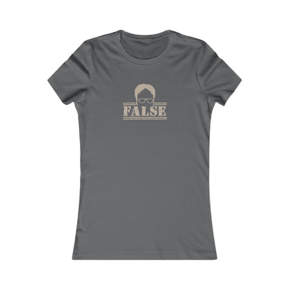 Dwight Schrute FALSE —  The Office-Inspired Retro Women's Tee (Dark)