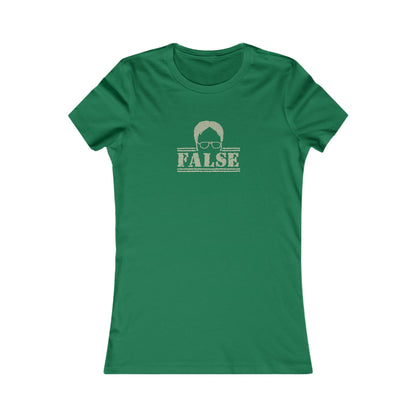 Dwight Schrute FALSE —  The Office-Inspired Retro Women's Tee (Dark)