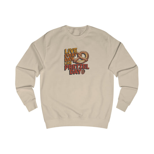 Live Every Day Like Pretzel Day — Stanley Hudson Retro Sweatshirt (Light)