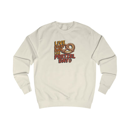 Live Every Day Like Pretzel Day — Stanley Hudson Retro Sweatshirt (Light)