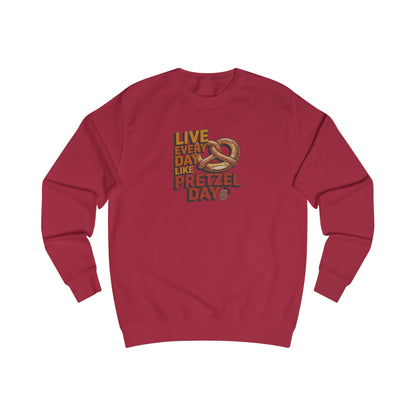 Live Every Day Like Pretzel Day — Stanley Hudson Retro Sweatshirt (Light)
