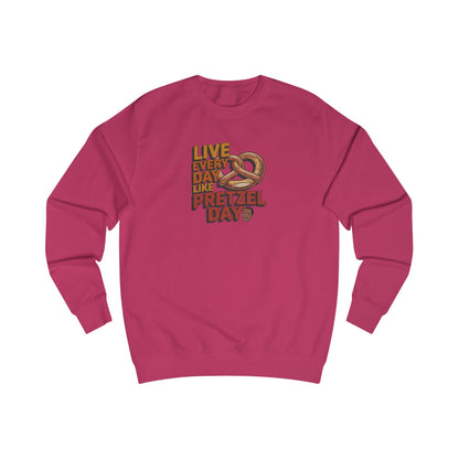 Live Every Day Like Pretzel Day — Stanley Hudson Retro Sweatshirt (Light)