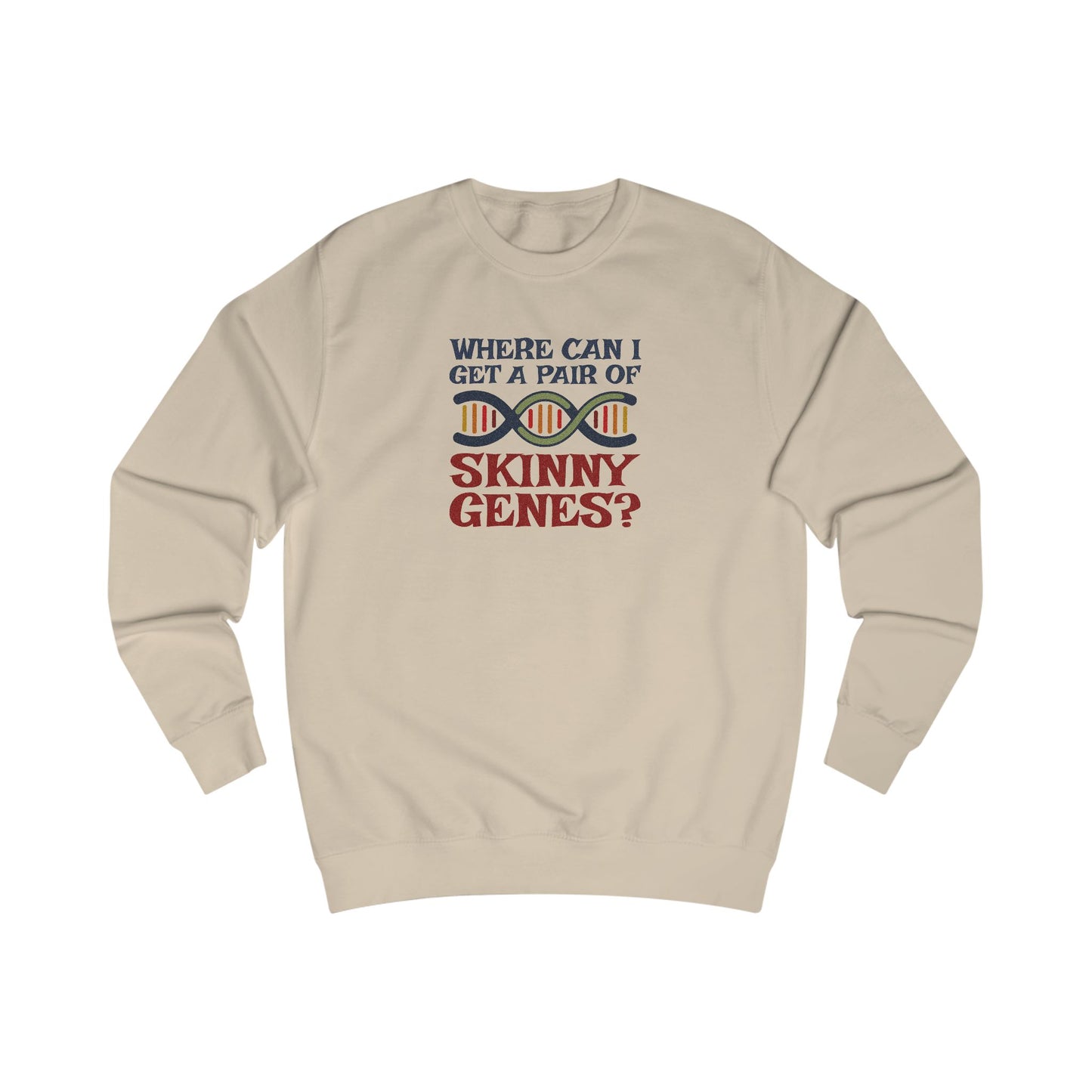 Pair of Skinny Genes (Colorful) — Retro Graphic Sweatshirt (Light)
